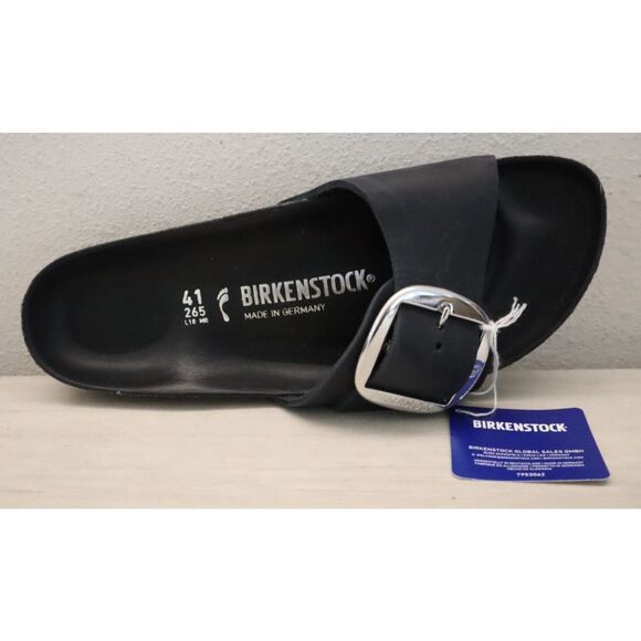 Birkenstock 1006523 Women Sz EUR 41 US 10 N Black Madrid Big Buckle Sandals - Picture 8 of 13